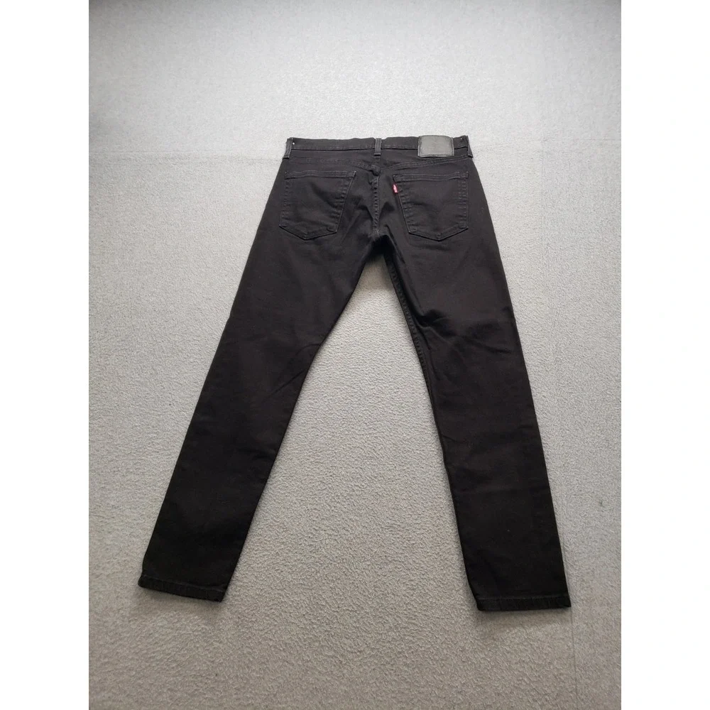 Levis Men Jean 31X30 Black Denim Slim Straight Leg Mid Rise Stretch 5 Pocket